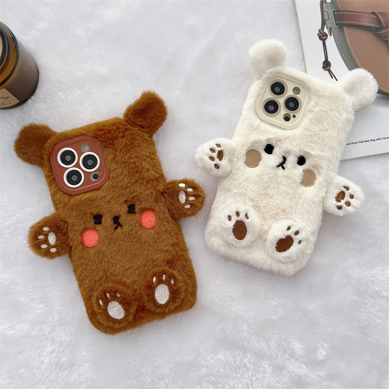 Korean 3D Cartoon Bear Fluffy  - огляд і ціна Apple Iphone 15