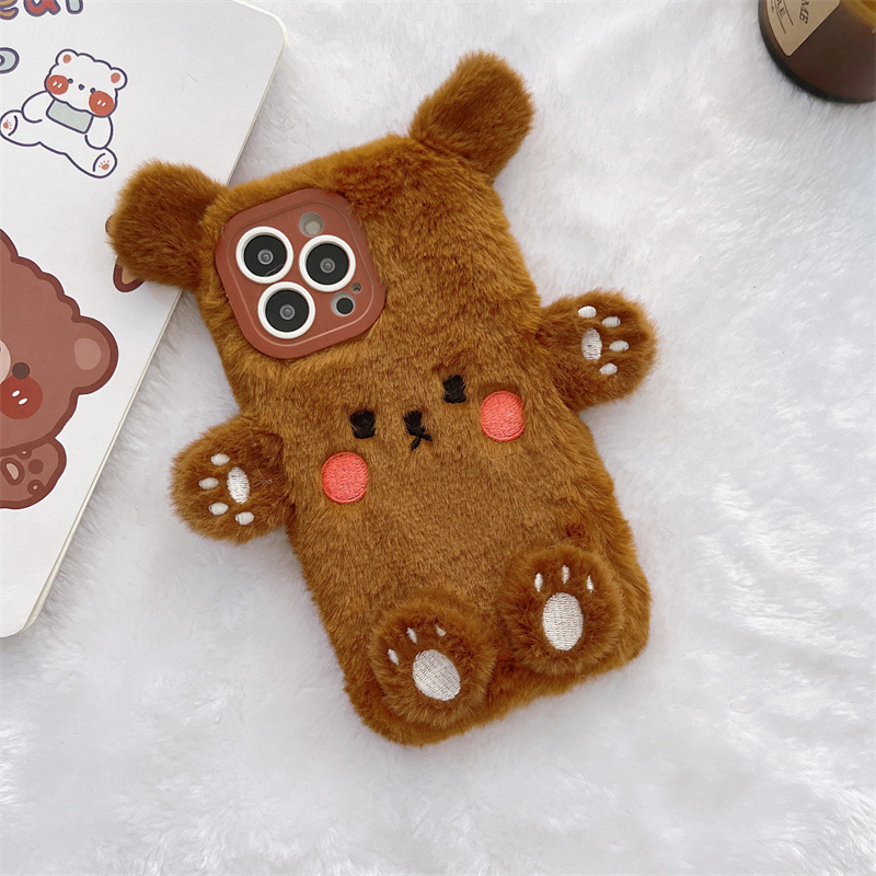 Korean 3D Cartoon Bear Fluffy  - огляд і ціна Apple Iphone 15